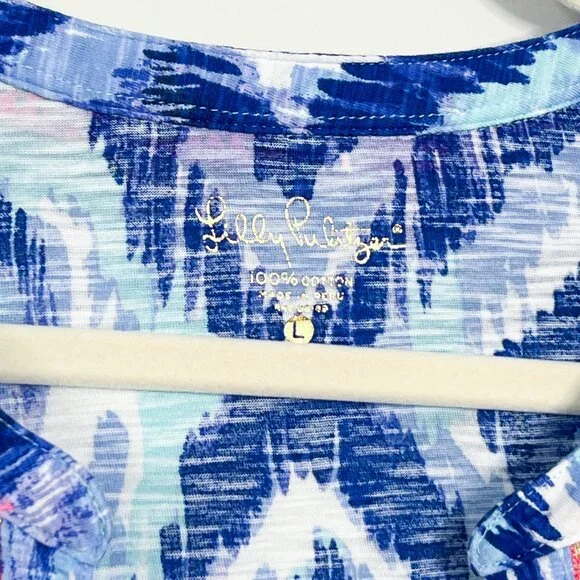 Lilly Pulitzer Kalissa Knit Tunic in Blue Swish Skipped A Beach - Picture 5 of 8